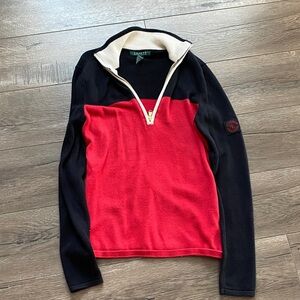 🐞Lauren Black and Red Zip-Up Sweater🐞